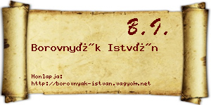 Borovnyák István névjegykártya
